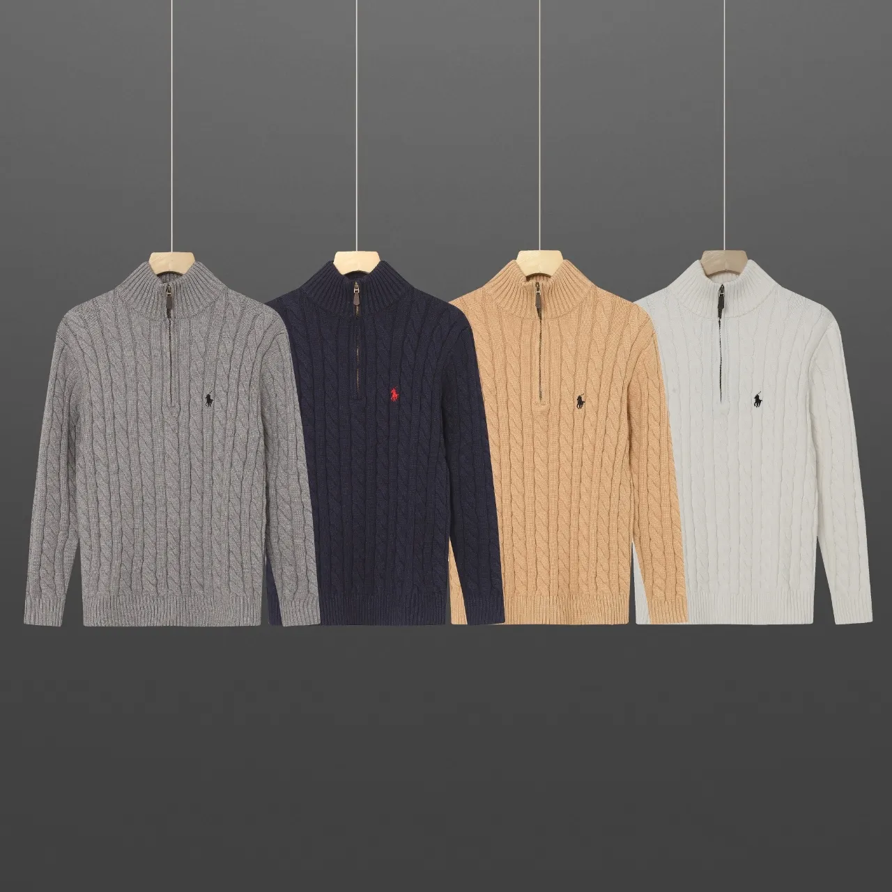P300 Style No. D07) The top version on the market in 2025 Ralph Lauren #ootddailywear #Autumn and winter sweater #Knitted sweater outfit #ralph lauren sweater #Can be worn by both men and women [Star R] Finally waited until the Ralph men’s twist sweater half-zip bra top was put on and it’s finally here! The hottest half-zip sweater! Limited editions every year, there won’t be many models in the store! Ralph Lauren Men's Half-Zip Twist Sweater [Fire R] The shape is really nice. It can be worn alone or as a jacket. It can be worn inside or outside, or it can be worn inside with a shirt ~ 100% pure cotton #Practical Wear Colors: off-white, navy blue, khaki, gray, size S to XL